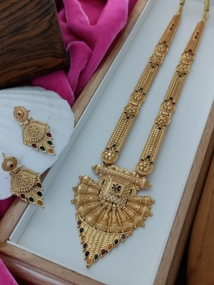 JAITU JEWELS Brass Gold-plated Gold Jewellery Set(Pack of 1)