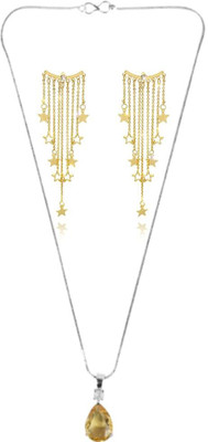 SKG Fashions Stone Yellow, Gold Jewellery Set(Pack of 1)
