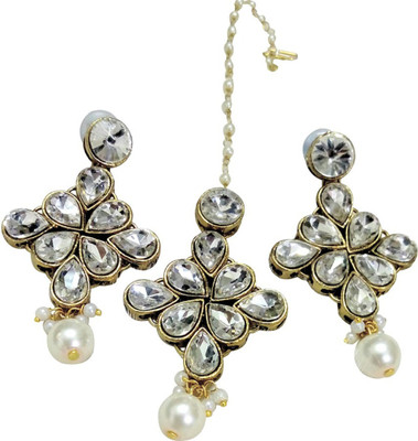 DHIVARA Brass White Jewellery Set(Pack of 1)