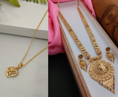 BJ FASHION Brass Gold-plated Gold Jewellery Set(Pack of 1)
