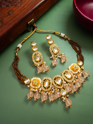 LUXOR Brass Gold-plated Gold Jewellery Set(Pack of 2)