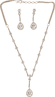 GEMRON JEWEL Brass Rhodium White Jewellery Set(Pack of 1)