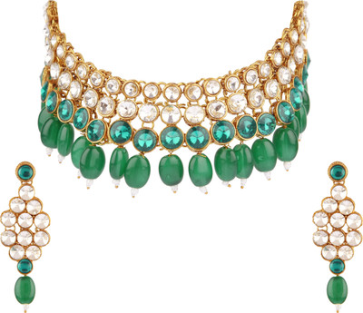 CATALYST Alloy Gold-plated Green, White Jewellery Set(Pack of 1)