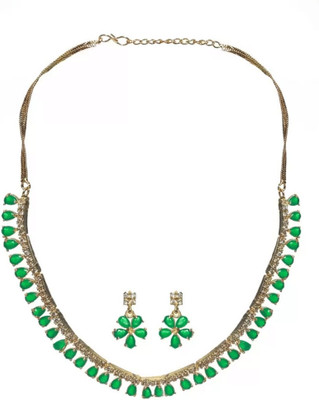 Opus Gems Alloy Gold-plated Green Jewellery Set(Pack of 1)