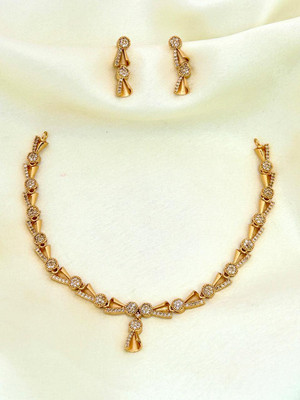 ROFARWORD Brass, Copper Gold-plated Gold, White Jewellery Set(Pack of 1)