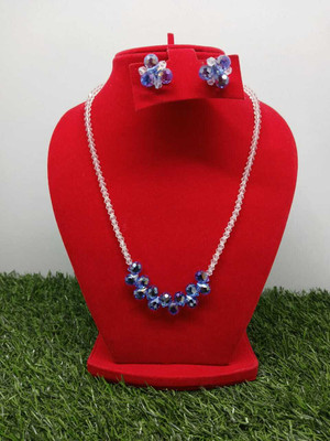 Amanath Alloy Blue, Silver Jewellery Set(Pack of 1)