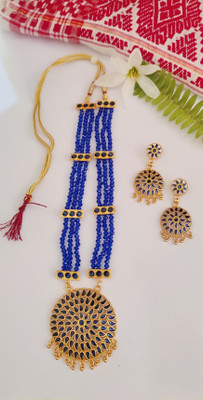 PC DEALER Copper Gold-plated Blue Jewellery Set(Pack of 1)