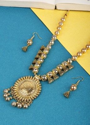 sunhari jewels Alloy Gold Jewellery Set(Pack of 1)