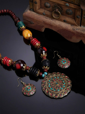 Opus Gems Alloy Gold-plated Multicolor Jewellery Set(Pack of 1)