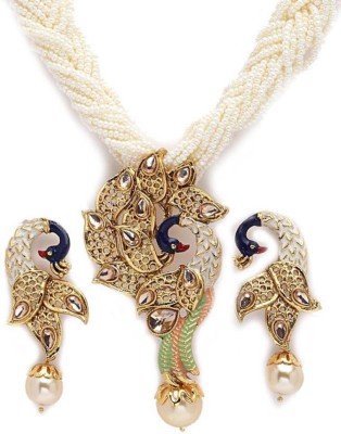 Wynona Brass Rhodium Multicolor Jewellery Set(Pack of 3)