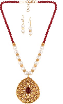 TAP Fashion Brass Gold-plated Red, Gold Jewellery Set(Pack of 2)