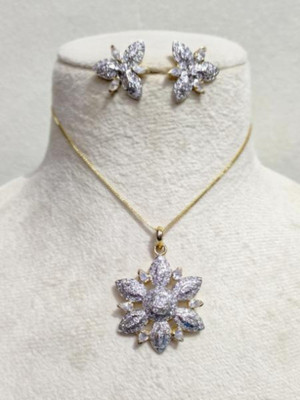 Amarlok Copper Gold-plated White Jewellery Set(Pack of 1)