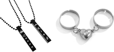 ruby collection Alloy Black, White, Silver Jewellery Set(Pack of 2)