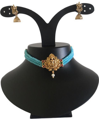 coloursful fashion Alloy Gold-plated Blue Jewellery Set(Pack of 1)