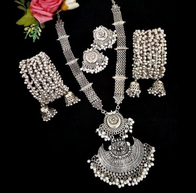 ISLANA Oxidised Silver Silver Jewellery Set(Pack of 3)