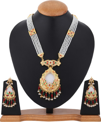 Rhosyn Brass, Stone, Mother of Pearl, Alloy Gold-plated Multicolor Jewellery Set(Pack of 2)