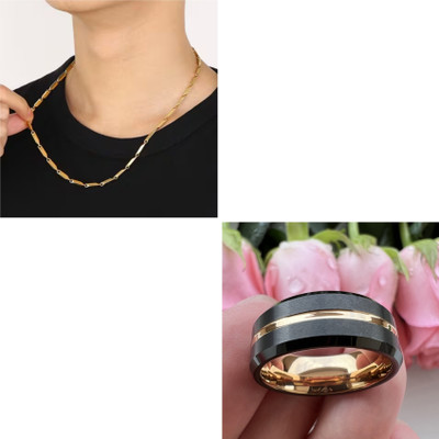 MAATRCHAAYA Stainless Steel Gold-plated, Copper Gold, Rose Gold Jewellery Set(Pack of 2)