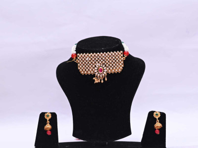 Krishaa Enterprises Metal, Alloy Gold-plated Multicolor Jewellery Set(Pack of 1)
