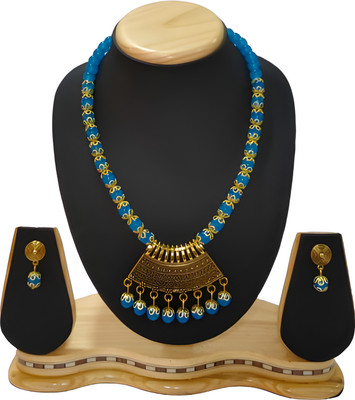 Geesa Alloy Blue, Gold Jewellery Set(Pack of 1)