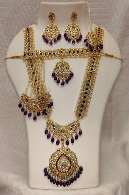 JEWEL QUEEN PLANET Alloy Gold-plated Purple Jewellery Set(Pack of 1)