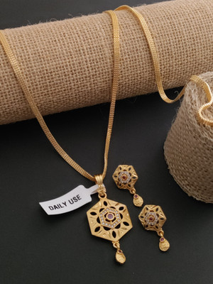 Shree Fashions World Brass Gold-plated Gold Jewellery Set(Pack of 1)