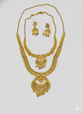Kumkum ladies corner Brass Gold-plated Gold Jewellery Set(Pack of 1)