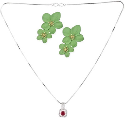 SRK Fashions Alloy Maroon, Green Jewellery Set(Pack of 1)