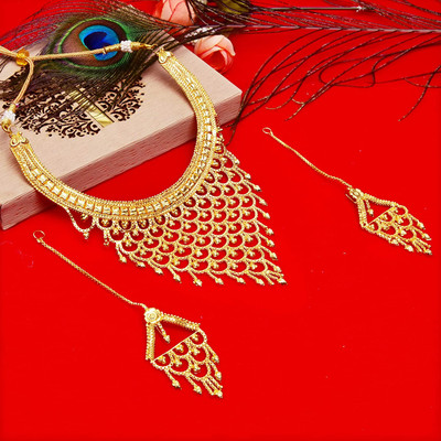 STIC Brass Gold-plated Gold Jewellery Set(Pack of 1)