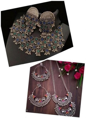 Samridhi DC Oxidised Silver Silver, Multicolor Jewellery Set(Pack of 2)