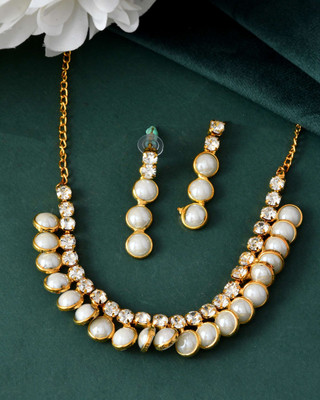 Jewels Nest Stainless Steel Gold-plated Gold Jewellery Set(Pack of 3)