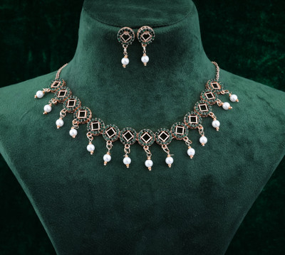 TONOLIKA JEWELLERY Brass, Alloy Gold-plated Green, Multicolor Jewellery Set(Pack of 1)