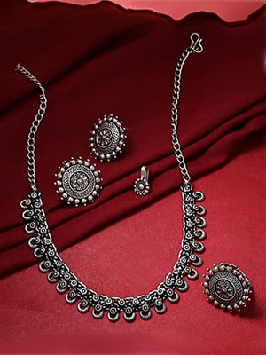 Haniya Oxidised Silver Silver Silver Jewellery Set(Pack of 1)