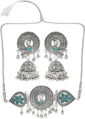 Lathar Alloy Blue Jewellery Set(Pack of 1)