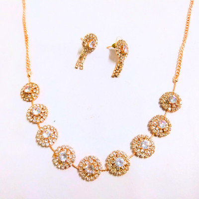 Ally Crafts Alloy Rose Gold Jewellery Set(Pack of 1)