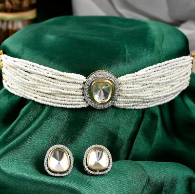 Akansha Fashion Alloy White Jewellery Set(Pack of 2)