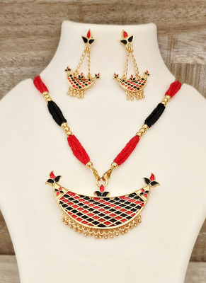 shree balaji gold Brass, Dori, Alloy Gold-plated Multicolor Jewellery Set(Pack of 1)