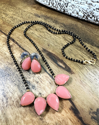 JN Handicraft Alloy Copper Pink Jewellery Set(Pack of 3)