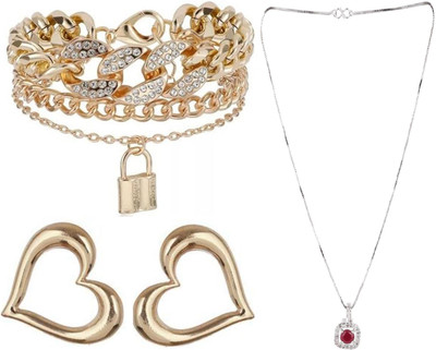 Aarav Creations Alloy Gold, Gold, Silver Jewellery Set(Pack of 1)