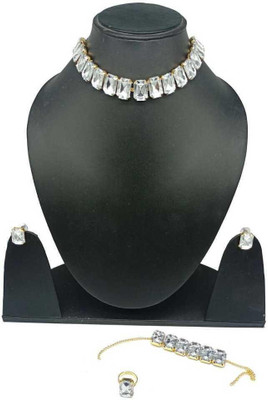 Ronak Fashion Brass Brass White Jewellery Set(Pack of 1)