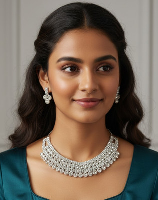 Radhika Gift Regiment Stone, Alloy Silver, Rhodium Silver Jewellery Set(Pack of 1)