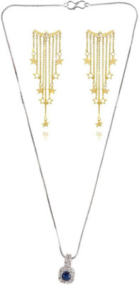 SKG Fashions Stone Blue, Gold Jewellery Set(Pack of 1)
