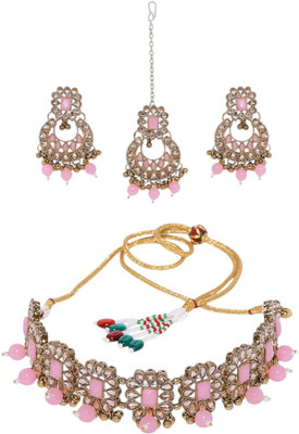 ANOUK Brass Gold-plated Pink Jewellery Set(Pack of 1)