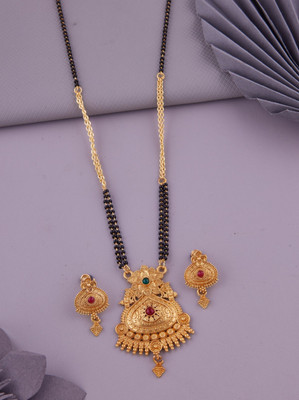 house of common Alloy Gold-plated Gold, Black Jewellery Set(Pack of 1)