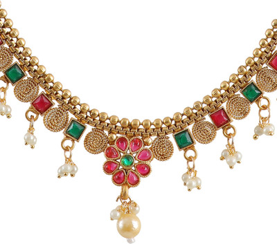 University Trendz Alloy Gold-plated Multicolor Jewellery Set(Pack of 2)