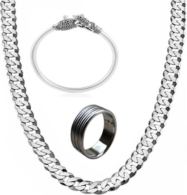 Vipunj Stainless Steel Silver Silver Jewellery Set(Pack of 3)
