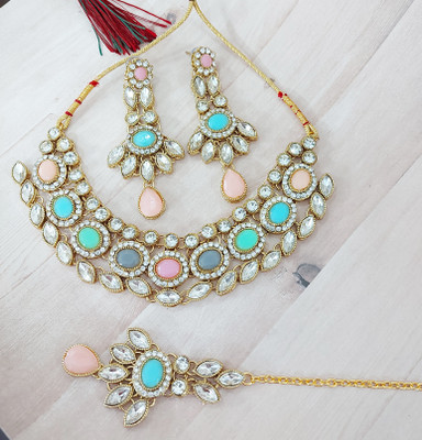 Chrishan Alloy Gold-plated Multicolor Jewellery Set(Pack of 1)