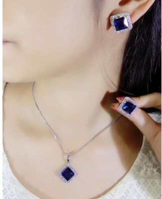 MK Gallery Alloy Blue Jewellery Set(Pack of 1)