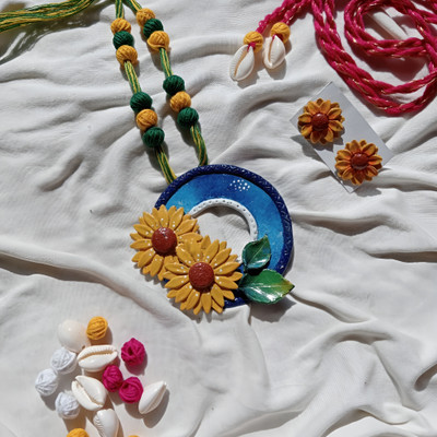 aggy Clay Yellow Jewellery Set(Pack of 1)