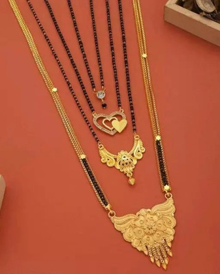 Krishna Creation Alloy Gold-plated Gold Jewellery Set(Pack of 4)