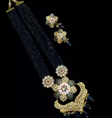 SatnamCreation Alloy Gold-plated Blue Jewellery Set(Pack of 1)